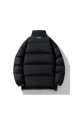 Dik Yaka, Kısa, Kalın, Rahat, Çok Yönlü, Sıcak Erkek Pamuklu Dolgulu Ceket Lacivert