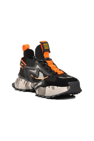 Siyah Polyester Karışımlı Erkek Spor Ayakkabı 24k574 M Siyah