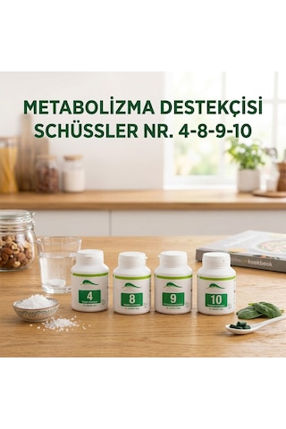 Schüssler Tuzları Nr. 4-8-9-10 Met-kilovermedestek Kürü 400 Tablet X 4 Kutu