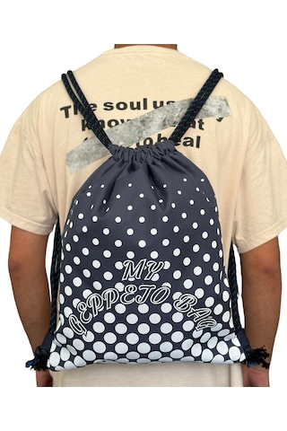 Suya Dayanıklı Kaliteli İmperteks Kumaş İpli Sırt Çantası Lacivrt Lacivert