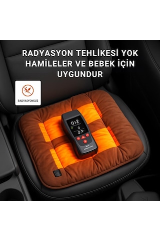 Coofbe 3 Kademeli 35 -45 -65 Isıtmalı Koltuk Minderi Ofis Koltuk Araç Koltuk Isıtıcı Minderi 42 42cm 1