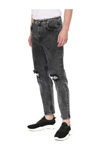 Dizi Yırtıklı Bol Kesim Erkek Kot Pantolon