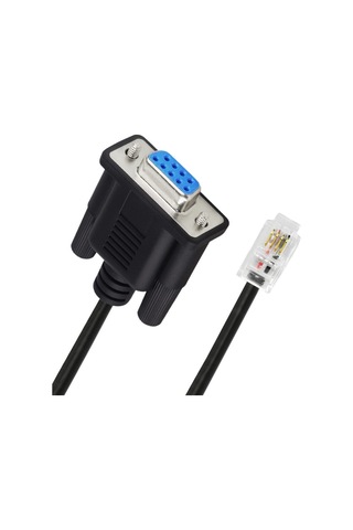Db9 - Rj9 Adaptör Kablosu 4p4c Telefon Kristal Kafa Rs232 Bağlantı Kablosu, Uzunluk: 1.8m Siyah