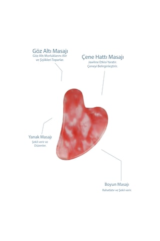 Seay Çilek Kuvars Taşı Doğal Taş Sertifikalı Gua Sha Yüz Masaj Aleti