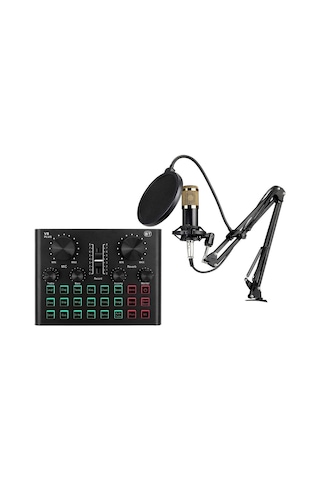Bm600 Filtreli Condenser Mikrofon V8 Plus Ses Kartı Ve Standlı Set