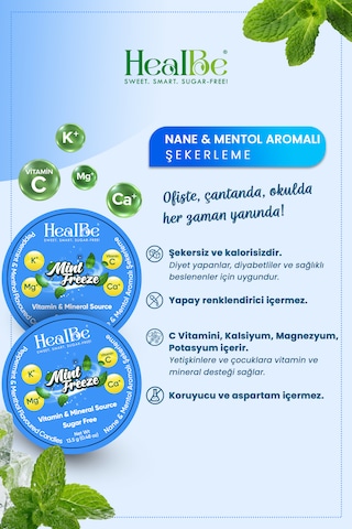 Nane & Mentol Aromalı Şekersiz Şekerleme