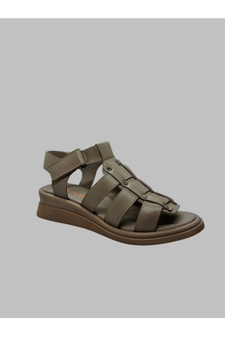 Albini A-10888 Kadın Deri Sandalet Vizon