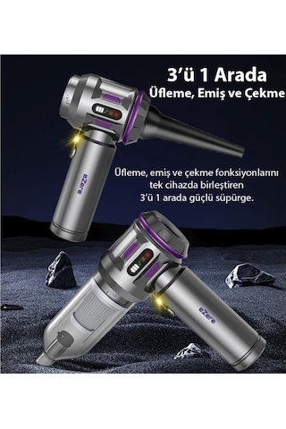 100w 16 Bin Pa Vakum Çekim Gücü Kablosuz Araba Oto Süpürgesi Ve Üfleme Makinası Şarjlı