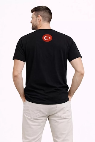 Erkek Türkiye Baskılı Tişört Ay Yıldız 2026 Dünya Kupası Taraftar Forma T-shirt - Siyah