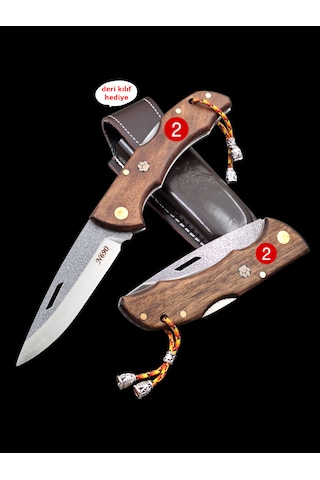 N690 Böhler Çelik Çakı Profesyonel El Yapımı Çakılar Açık Kahverengi