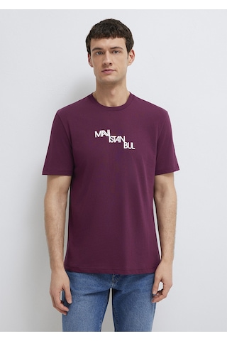 Mavi - İstanbul Baskılı Mor Tişört 0612274-70670 Mor