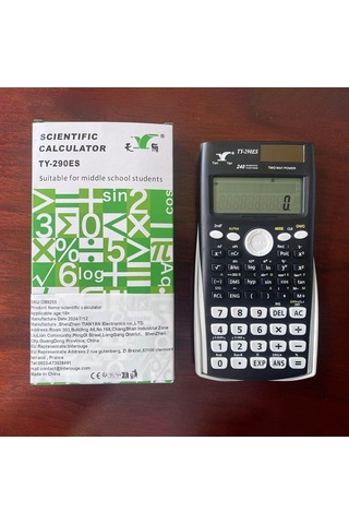 Aubyhe Ty-290es-d Bilimsel Hesap Makinesi, 240 Fonksiyon, Çift Satırlı Ekran, Güneş Enerjili Ve Aaa Pil İle Çift Besleme Siyah