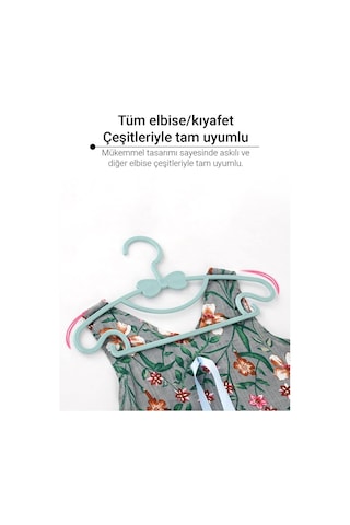 Morpanya Sweet 12 Adet Mavi Bebek Elbise Askısı 30 Cm Fiyonklu Ke Çok Renkli