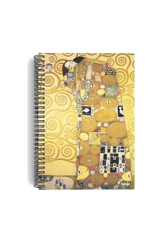 Gustav Klimt/the Embrace, 1905-09 / Spiralli Defter 14 / A5 / Çizgisiz / 100 Sayfa / Sanat