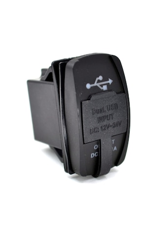 Usb Şarj Port Marine Kırmızı Işıklı Dikdörtgen 12v 24v