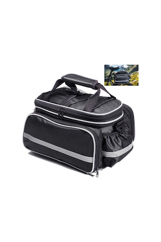 Dağ Bisikleti Arka Raf Su Geçirmez Çanta Siyah