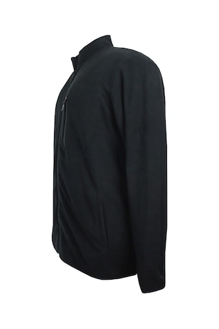 Erkek Büyük Beden Dik Yakalı Fermuarlı 122 Kg-172 Kg Arası İçin Uygun Bedenli Polar Sweat Mont Siyah