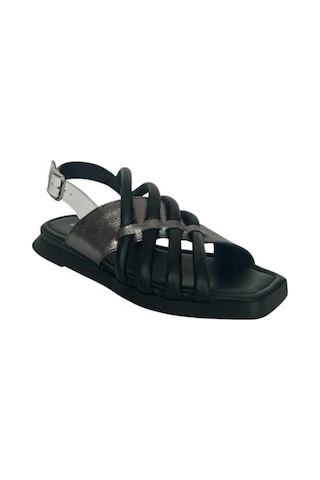 Kemal Tanca 862 M-709 Kadın Hakiki Deri Sandalet Siyah