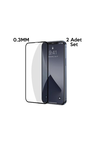 Baseus İphone 12 Pro Max 6.7 0.3mm 3d Full Tempered Cam Ekran Koruyucu 2adet Set- 5775