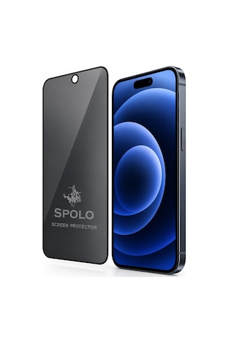 Spolo Apple iPhone Uyumlu 17 Hayalet Ekran Koruyucu Gizlilik Camı Yan Görüş Önleyici Ekran Koruma