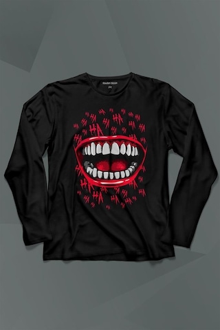 Suicide Squad Ha Ha Ha Kahkaha Gülücük Gülme Uzun Kollu Tişört Baskılı T-shirt 001