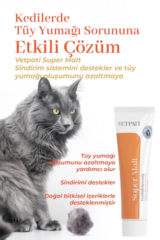 Super Malt - Tüy Yumağı Önleyici, Sindirim Ve Bağışıklık Destekli, Propolis & Spirulina İçerikli