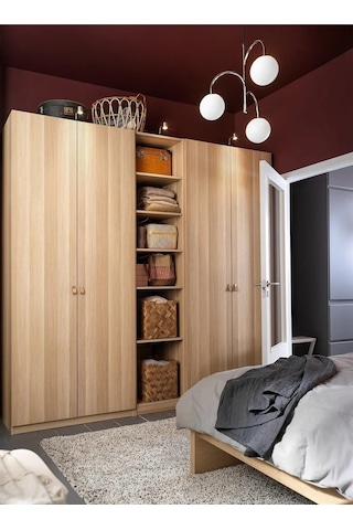 Ikea Meşe Geniş Kapaklı Gardırop 250x60x201 Cm