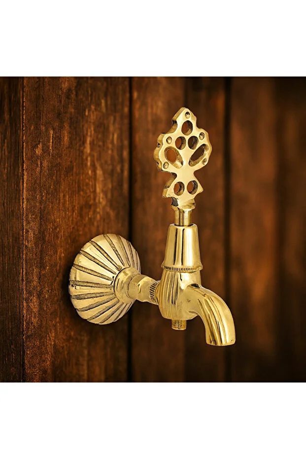 Osmanlı Musluk Pirinç Nostaljik Hamam Banyo Lavabo Antik Musluk Altın-gold