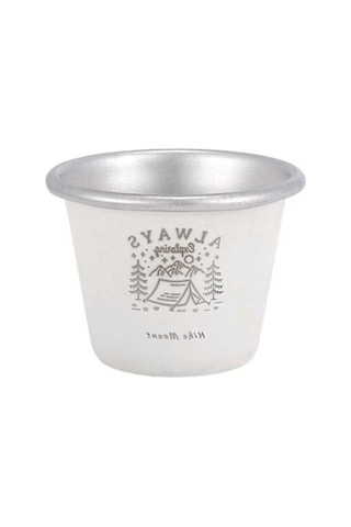 Pazly Kamp Kahve Kupa Bira Paslanmaz Çelik İçecek Süt Beyazı Bardak Beyaz