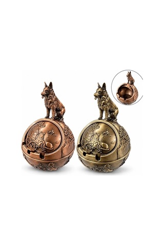 Metal Kurt Tasarımı Küllük Alk6402 Çok Renkli Metal Kurt Tasarımı Küllük Alk6402 Çok Renkli