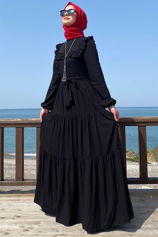 Rabia Şamlı Bade Elbise Siyah Normal