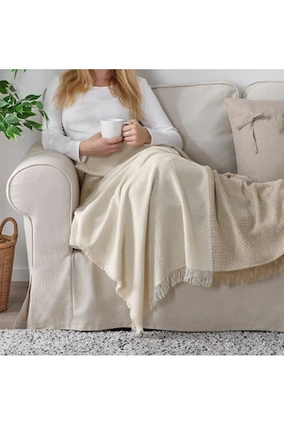 Ikea Gunnemor Polar Koltuk Örtüsü Tek Kişilik 130 X 170 Cm Bej