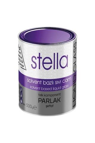 Stella Solvent Bazlı Parlak Sıvı Cam 500 Ml.