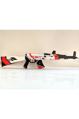 Ahşap Cs-Go Asiimov Ak-47 Lastik Atar Oyuncak Tüfek