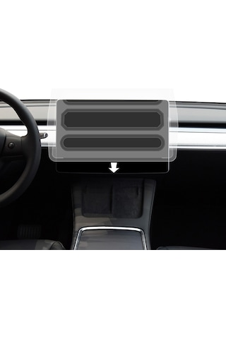 Tesla Model 3 Caseworld Araç Multimedya Uygulama Aparatlı Ekran Koruyucu Şeffaf