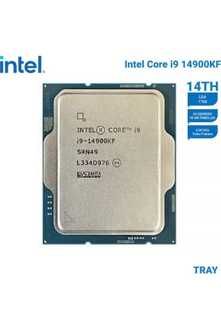 Intel Core İ9 14900kf Tray 3.2ghz 36mb Önbellek 24 Çekirdek 1700 10nm Kutusuz İşlemci