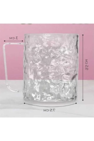 Besthome1 Şeffaf Banyo Plastiği Diş Fırçası Kupsu, Buz Dokusu, 330 Ml, Uzun Kollü, Masüstü Tasarruflu Şeffaf