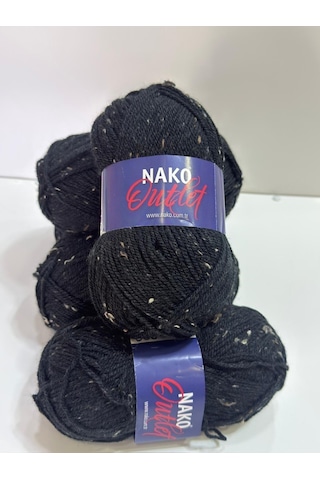 Nako Outlet İhraç Fazlası El Örgü İpi 500gr - Siyah
