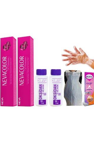 Neva Color Boya 3 - 4 Koyu Kestane 2 Ad - Oksidan 20 Volüm 2 Ad