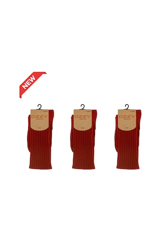 Ozzy Socks 3 Lü Kışlık Kadın Yünlü Uyku Çorabı Soft Touch Bord Renk Isı Tutucu Çorap Bordo