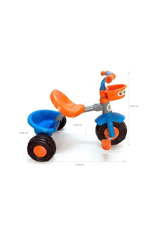Boni Bike 3 Tekerli Metal Gövdeli 50kg Taşıma Kapasiteli Ön Ve Arka Sepetli Renkli Çocuk Bisikleti Turuncu