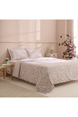 Kaşmir Home Aldira %100 Pamuk Tek Kişilik Nevresim Takımı Pembe