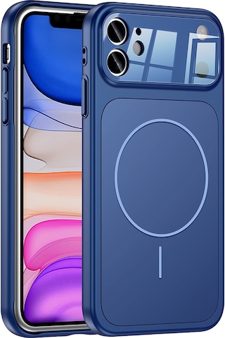 Apple Uyumlu iPhone 11 Kılıf Zore M-safe Şarj Özellikli Kamera Korumalı Formen Kapak Mavi