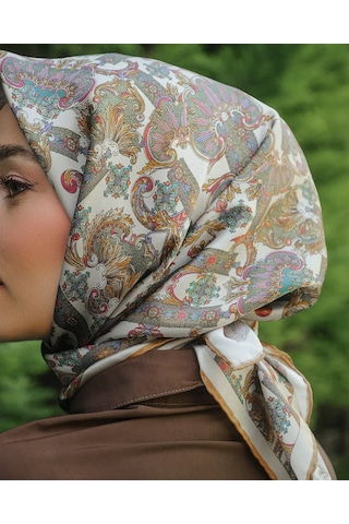 ARMİNE Armine Sura İpek Eşarp Nostalji Krem