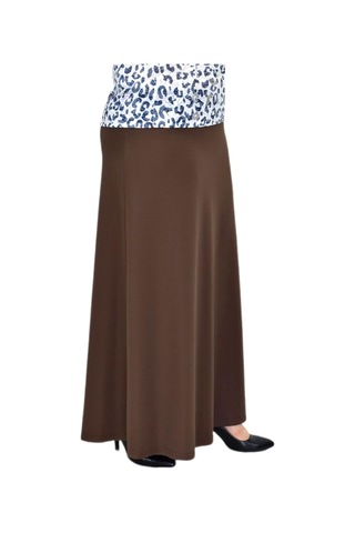 Kadın Uzun Lastikli Kalem Etek Bgl-st04727 Açık Kahverengi