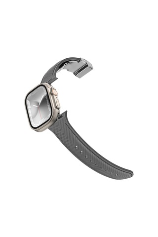 Watch 40mm Amazingthing Titan Swift Deri Dokulu Silikon Kordon Gri