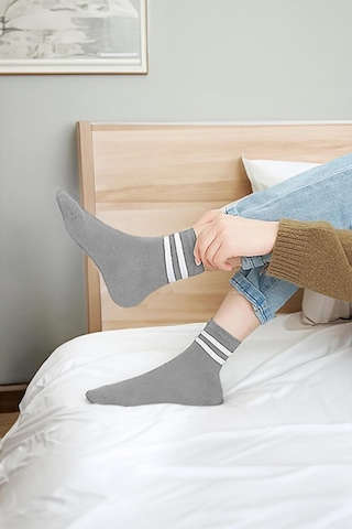 Çizgili Tenis Çorabı Kolej Çorap Unisex 2 Adet 001