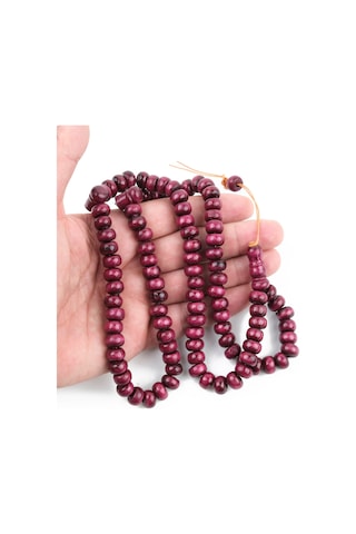 Şimşir Ağacı Boyalı Vişne Çürüğü 99luk Tekerlek Kesim 10x6mm Namaz Tesbihi Vişne