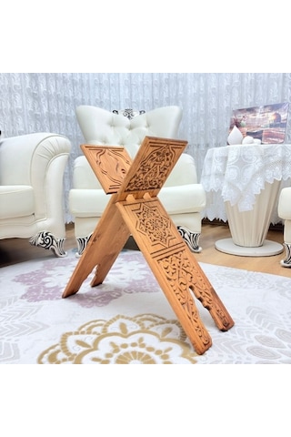 Ahşap Rahle Oymalı Battal 75Cm Oymalı Ahşap Rahle