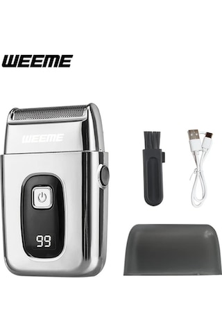 Fochsia Weeme Erkekler İçin Elektrikli Tıraş Makinesi Wm 306 Gümüş Renk Usb Şarj Lcd Ekran Hediye